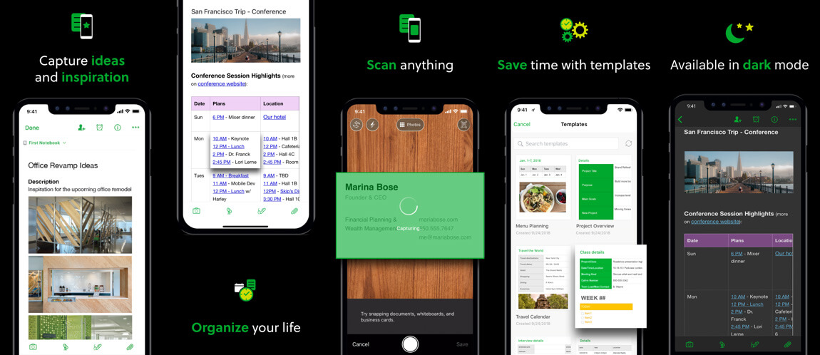 Travel app Evernote