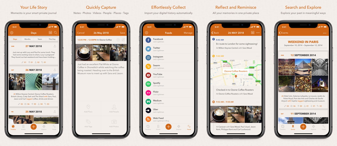 Travel app Momento